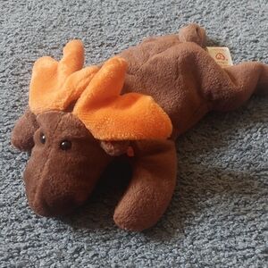 Ty Plush Dog Toy with Orange Antlers
